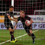 Richard van der Venne scorend in Oss voor Go Ahead Eagles. Foto: Henny Meyerink