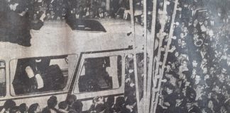 Terugkomst Go Ahead Eagles na wedstrijd tegen Telstar op 2 mei 1965