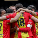 23 april 2023: Willum Thor Willumsson viert zijn goal tegen Fortuna Sittard. Foto: Henny Meyerink/BSR Agency.