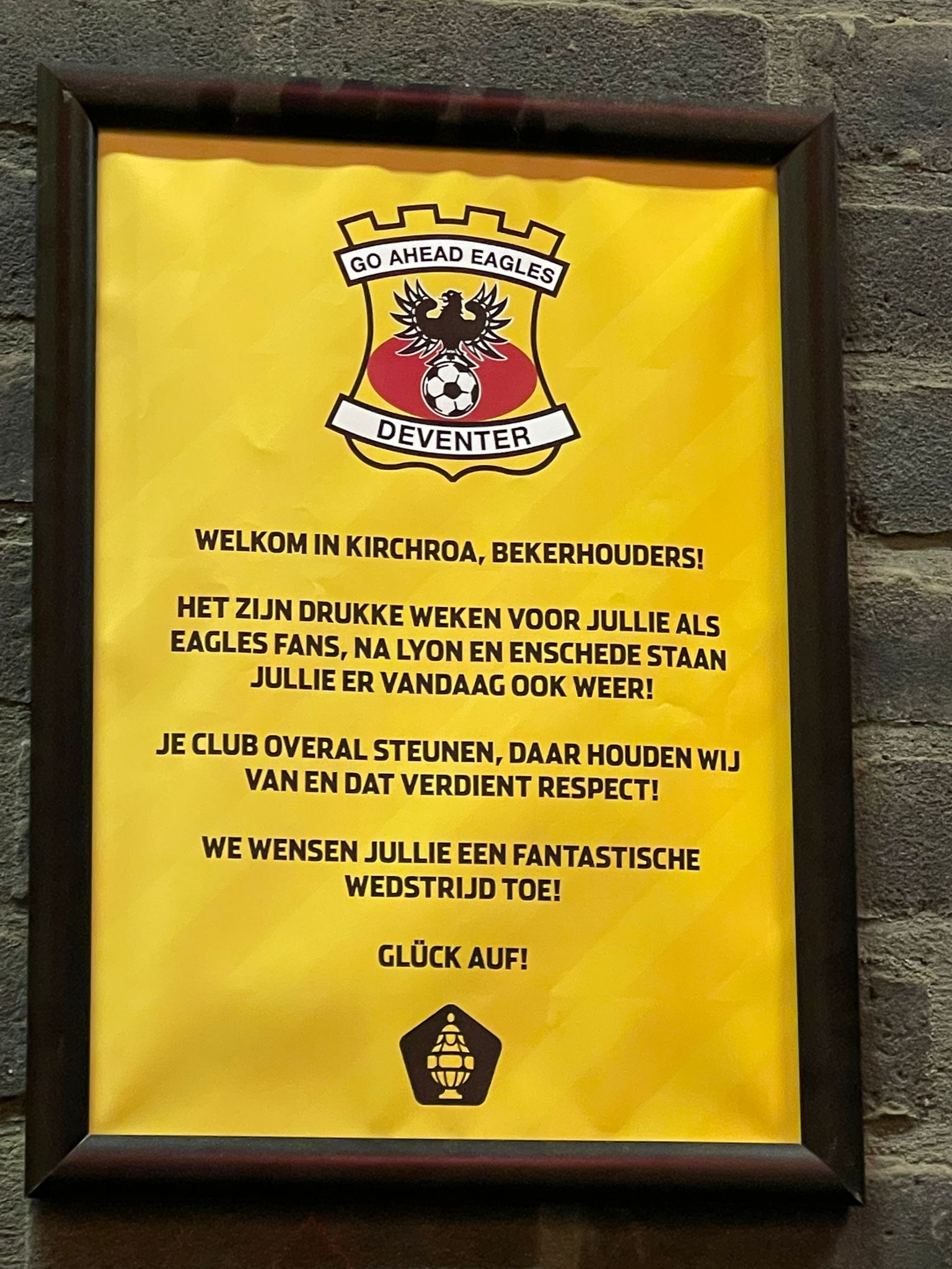 Sympathieke ontvangst Roda jc, bekerduel 17122025 #rjcgae - Go Ahead Eagles - beker. Foto: Willy gerrits