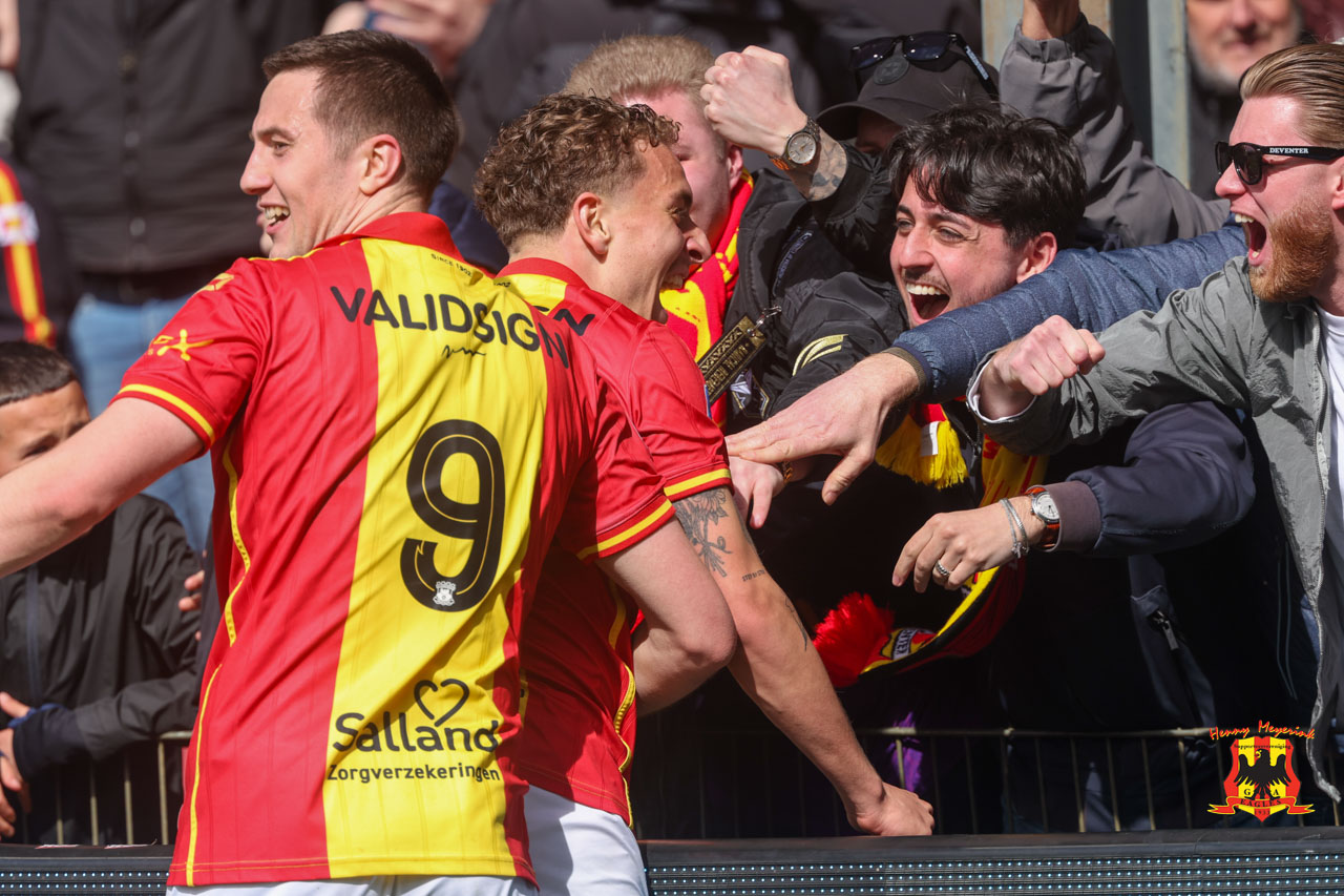 Euforische Adelgaard - IJselderby 05-04-2026 - Go Ahead Eagles vs. PEC Zwolle - Foto Henny Meyerink